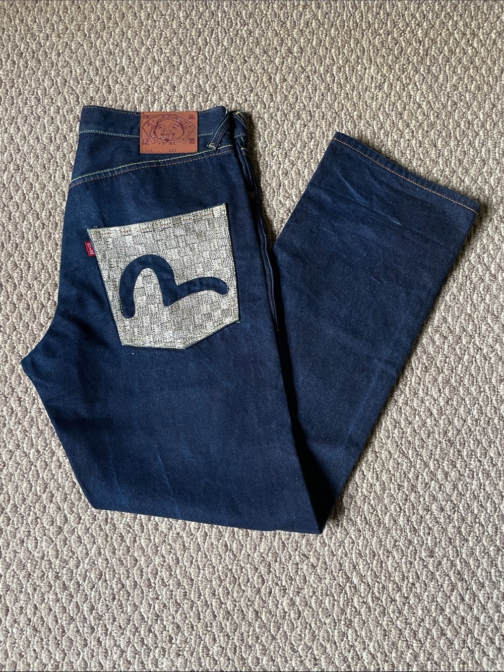 Vintage Evisu indigo denim jeans